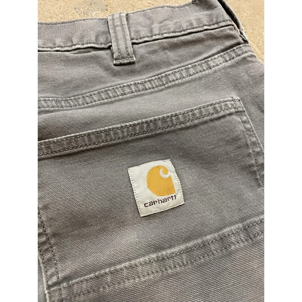 Carhartt Pants‎ Mens 32x28 Gray Relaxed Fit Canvas Carpenter Work 102517-039